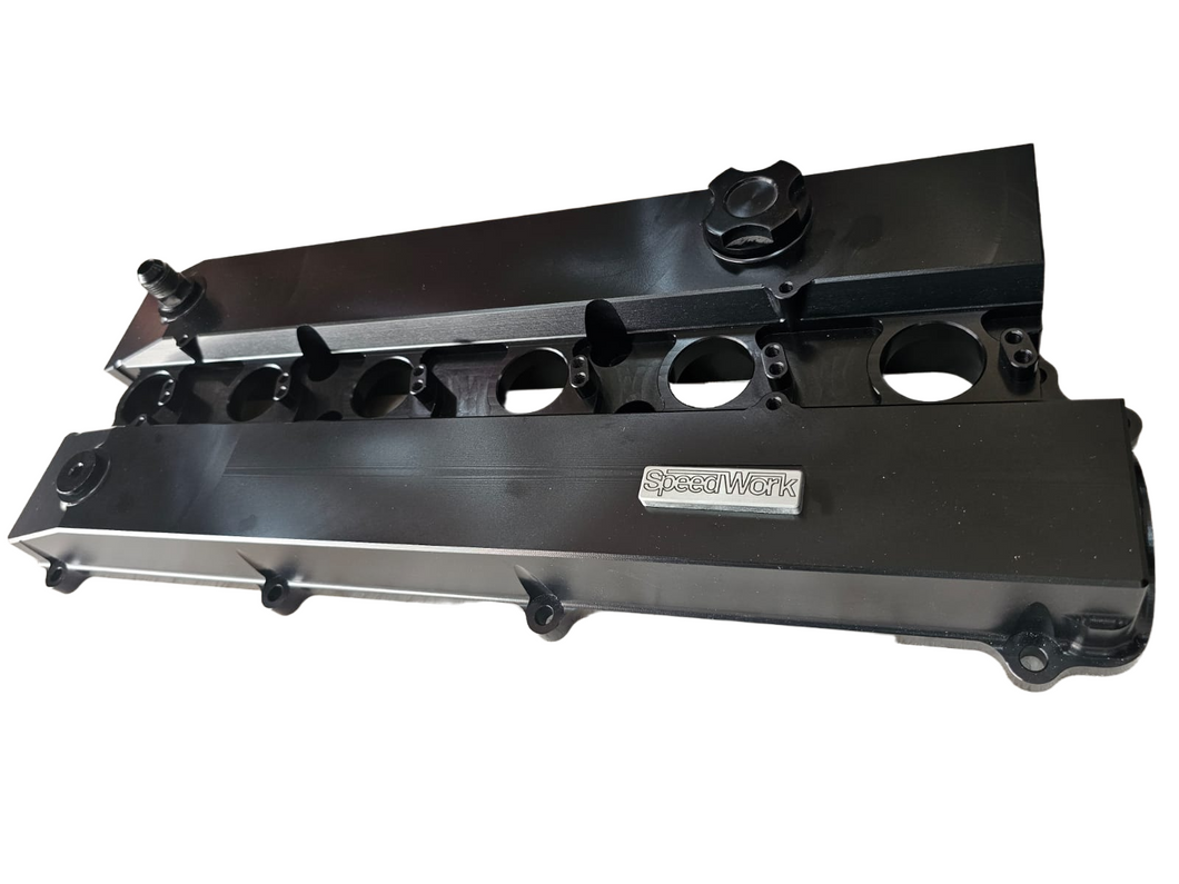 9039-SPEEDWORKS TOYOTA 2JZ-GE VVTI SINGLE PIECE BILLET VALVE COVER BLACK