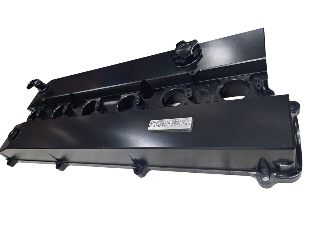 9042-SPEEDWORKS TOYOTA 2JZ-GTE VVTI SINGLE PIECE BILLET VALVE COVER BLACK