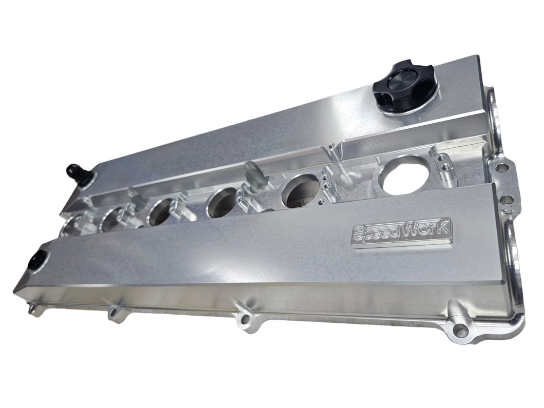 9033-SPEEDWORKS TOYOTA 2JZ-GTE NON-VVTI SINGLE PIECE BILLET VALVE COVER SILVER